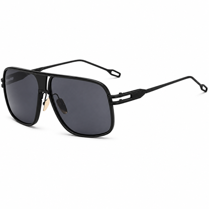Jimmy black aviator sunglasses with grey lenses