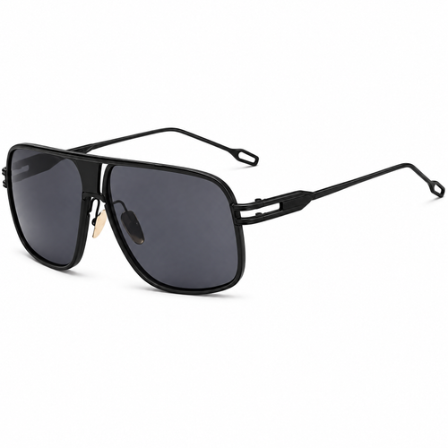 Jimmy black aviator sunglasses with grey lenses
