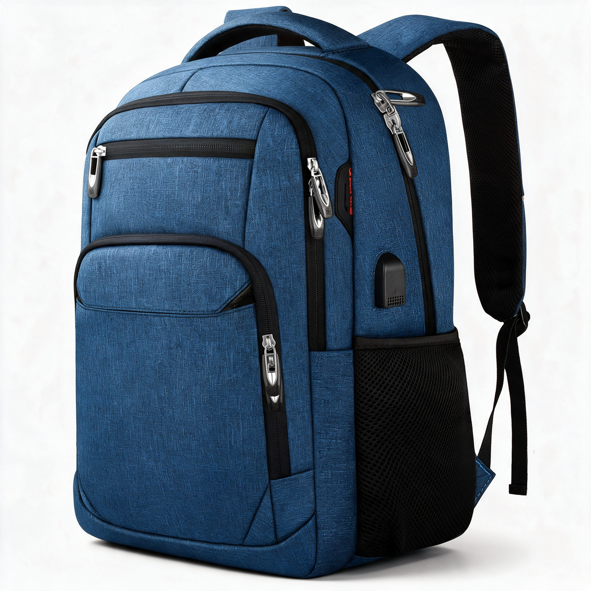 Quinn slim anti-theft laptop backpack in blue