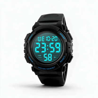 Martin black military digital sports watch