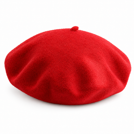 Marlene classic wool beret in red