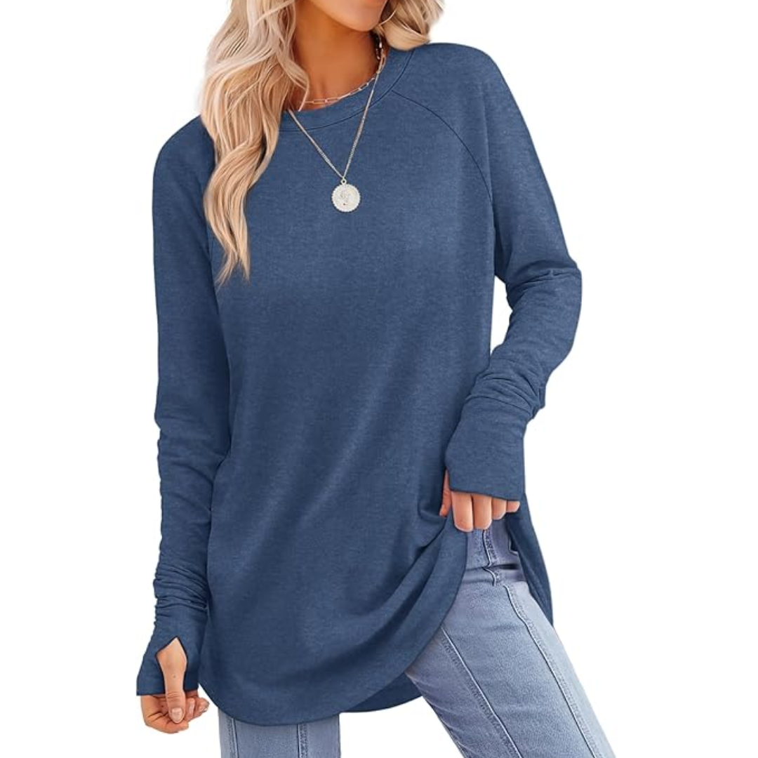 Tamari Soft Tunic Top for Leggings with Thumbhole Sleeves