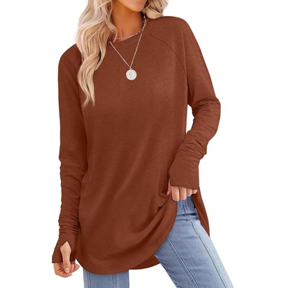 Tamari Soft Tunic Top for Leggings with Thumbhole Sleeves