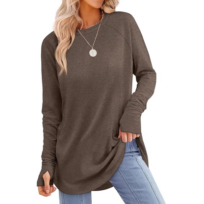 Tamari Soft Tunic Top for Leggings with Thumbhole Sleeves