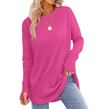 Tamari Soft Tunic Top for Leggings with Thumbhole Sleeves