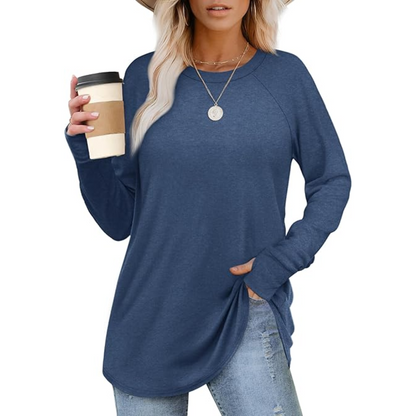 Tamari Soft Tunic Top for Leggings with Thumbhole Sleeves