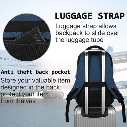 Quinn Slim Anti-Theft Laptop Backpack with USB Port