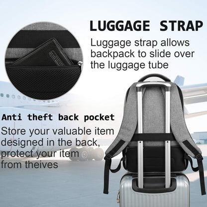 Quinn Slim Anti-Theft Laptop Backpack with USB Port