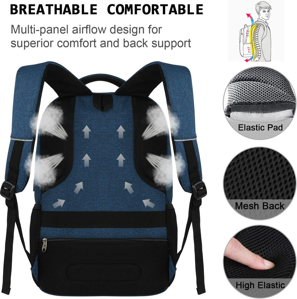 Quinn Slim Anti-Theft Laptop Backpack with USB Port