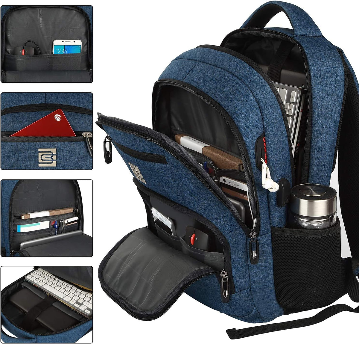 Quinn Slim Anti-Theft Laptop Backpack with USB Port