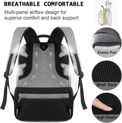Quinn Slim Anti-Theft Laptop Backpack with USB Port