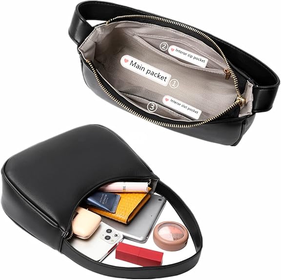 Sabrina Chic Mini Hobo Bag for Day and Night with Zip