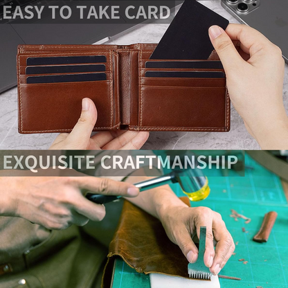 SlimArmor Genuine Leather RFID Bifold Wallet for Men