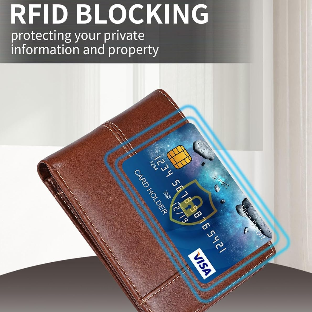 SlimArmor Genuine Leather RFID Bifold Wallet for Men