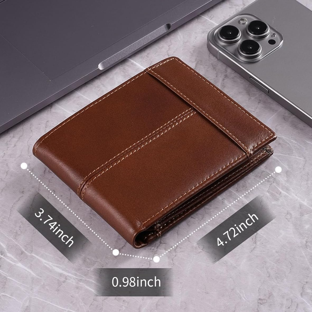 SlimArmor Genuine Leather RFID Bifold Wallet for Men