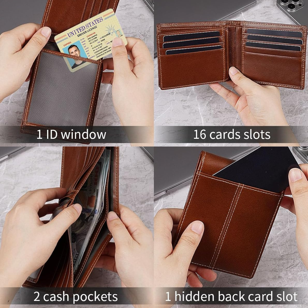 SlimArmor Genuine Leather RFID Bifold Wallet for Men