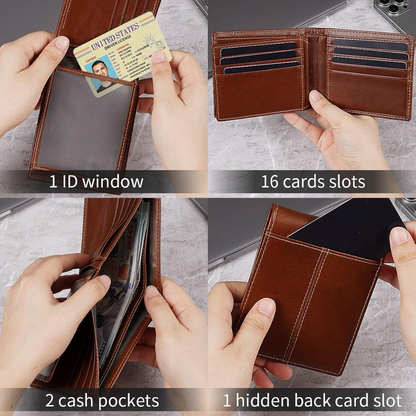 SlimArmor Genuine Leather RFID Bifold Wallet for Men