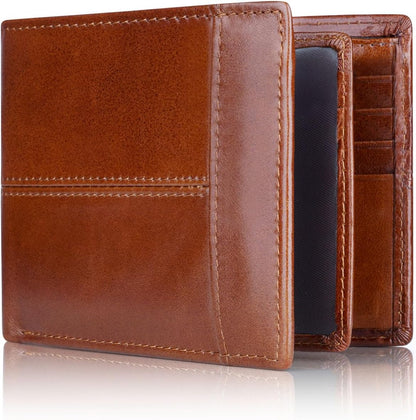 SlimArmor Genuine Leather RFID Bifold Wallet for Men