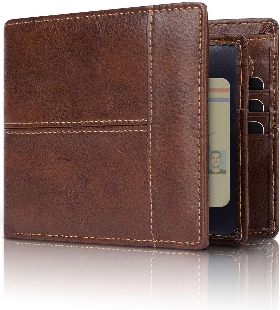 SlimArmor Genuine Leather RFID Bifold Wallet for Men