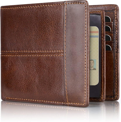 SlimArmor Genuine Leather RFID Bifold Wallet for Men