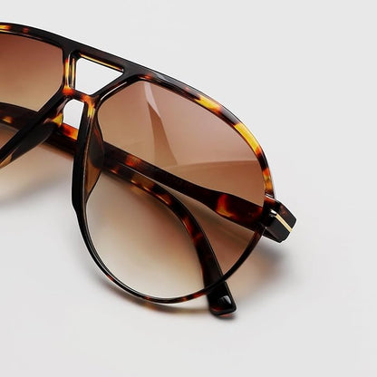 Amara Retro Oversized Square Aviator Sunglasses