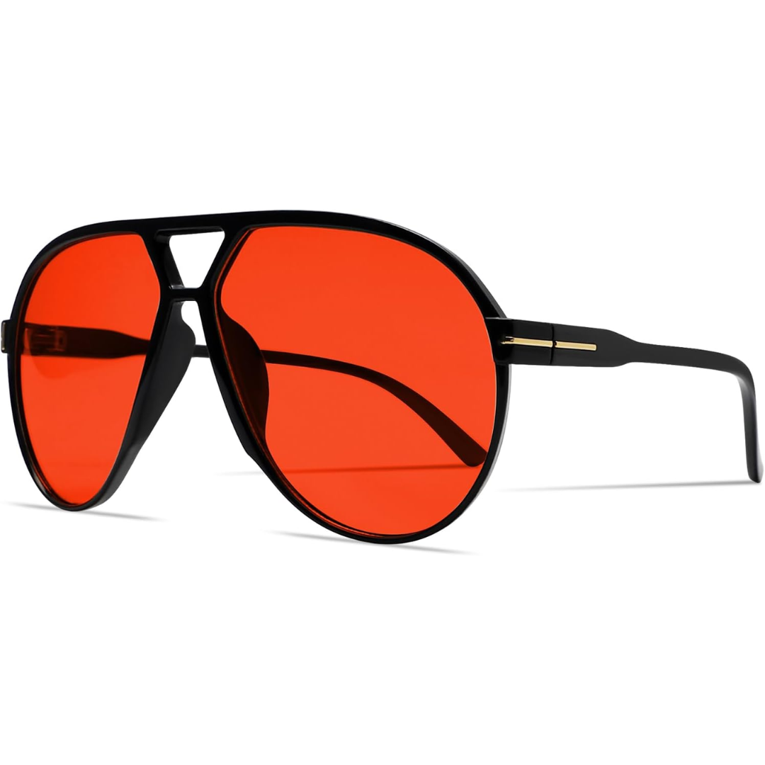 Amara Retro Oversized Square Aviator Sunglasses