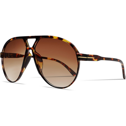 Amara Retro Oversized Square Aviator Sunglasses