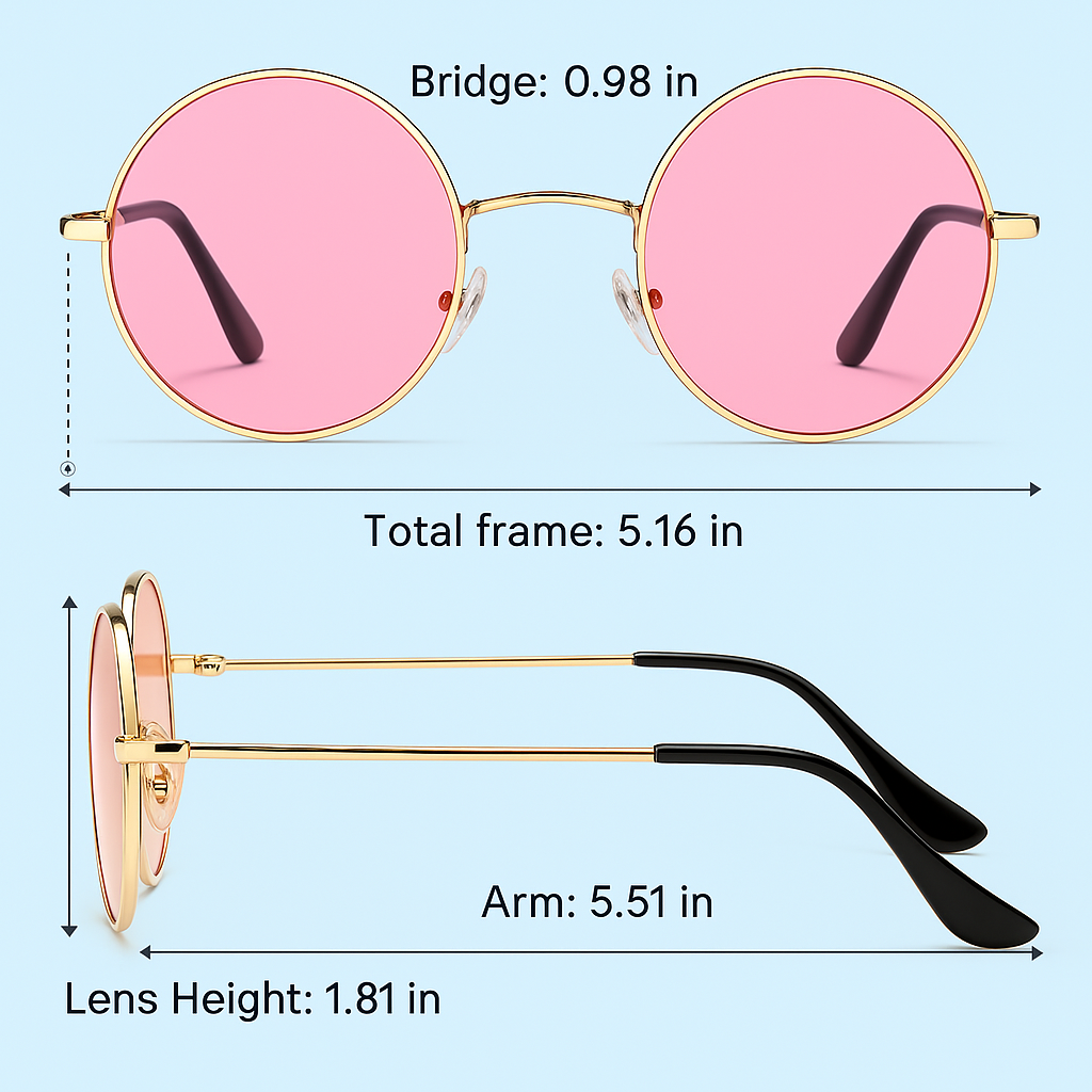 Lenno Retro Round Polarised Sunglasses for Everyday