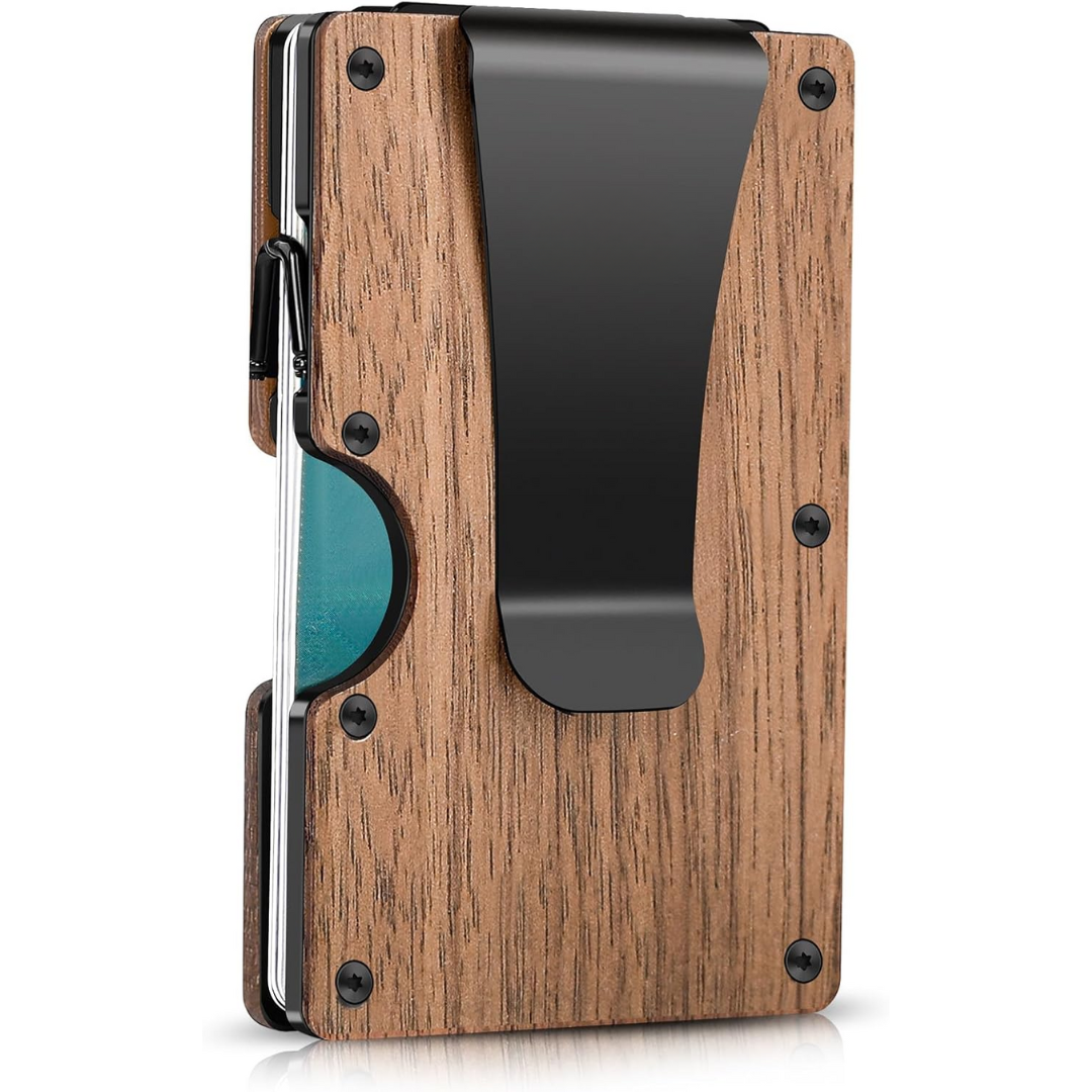 CarbonVault Slim Carbon Fibre RFID Wallet with Clip