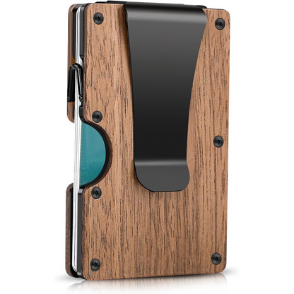 CarbonVault Slim Carbon Fibre RFID Wallet with Clip