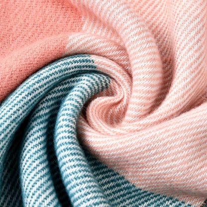 Martha Soft Cashmere-Feel Checked Scarf for Winter