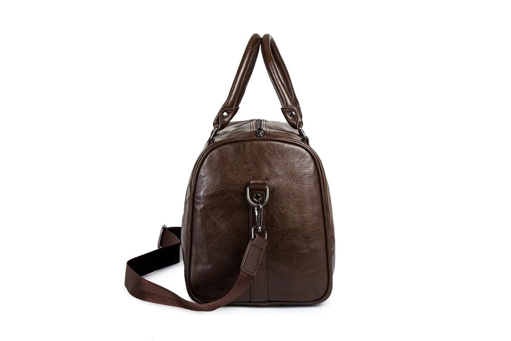 Jordan Vegan Leather Travel Duffel for Weekends with Strap