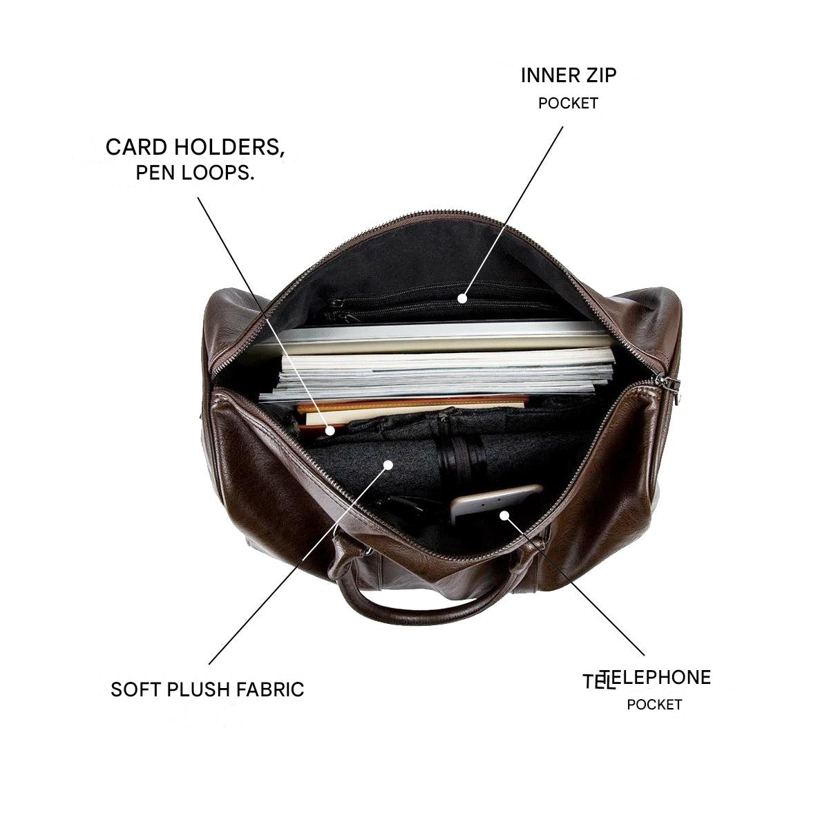 Jordan Vegan Leather Travel Duffel for Weekends with Strap