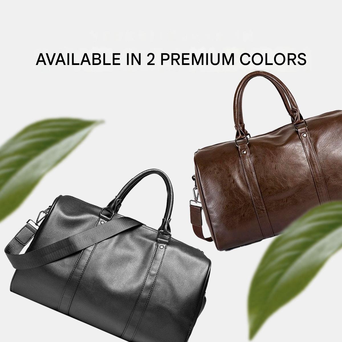 Jordan Vegan Leather Travel Duffel for Weekends with Strap