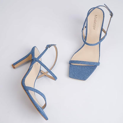 Olivia Strappy Open-Toe High Heel Sandals for Evenings