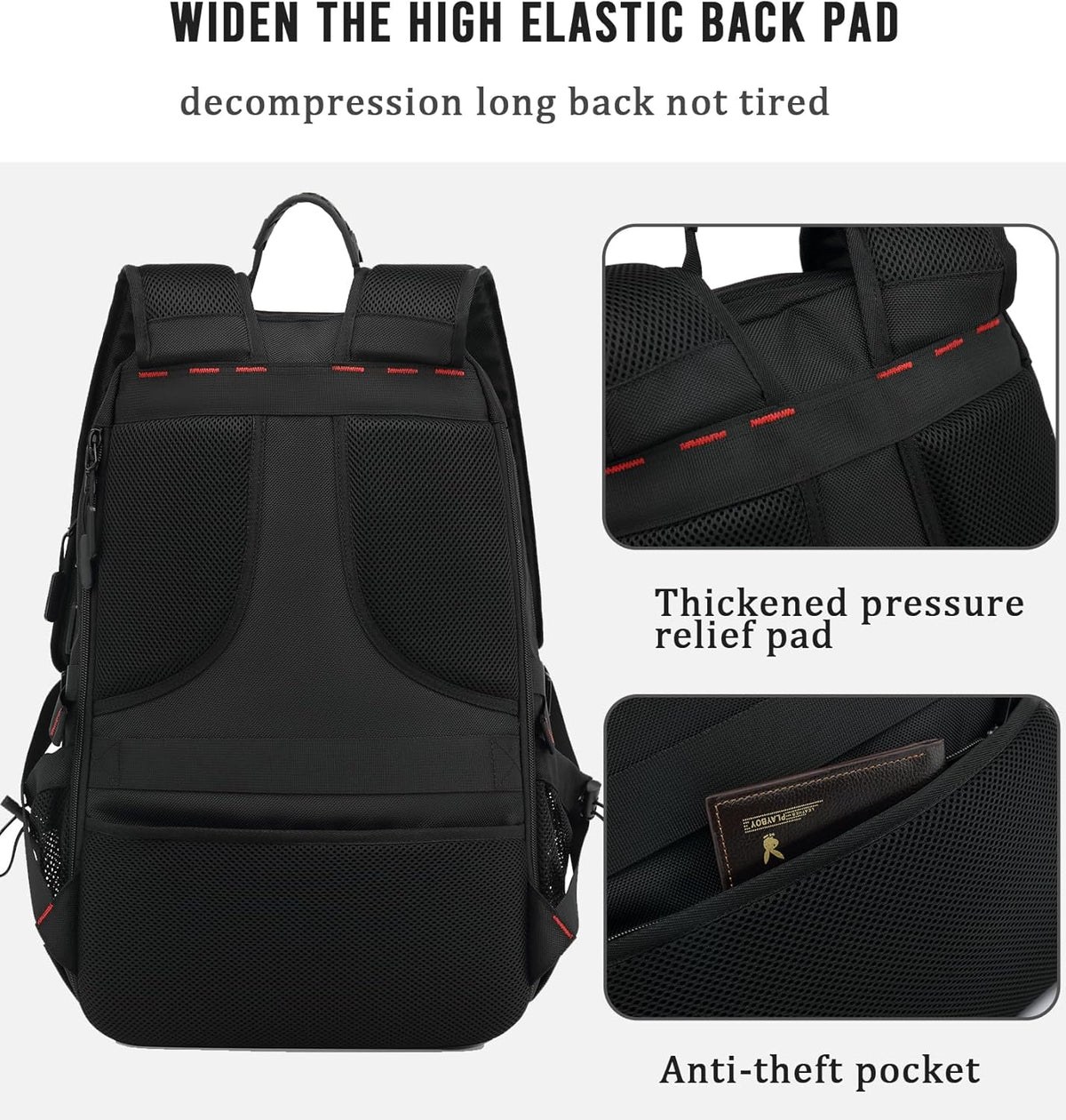 Ellis Expandable 60L Laptop Travel Backpack in Black