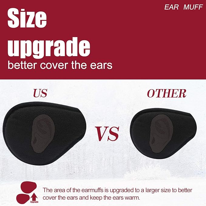 FreezeEase Foldable Fleece Ear Warmers for Winter