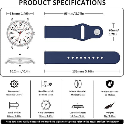 Denny Waterproof Nurse Watch for Healthcare Shifts